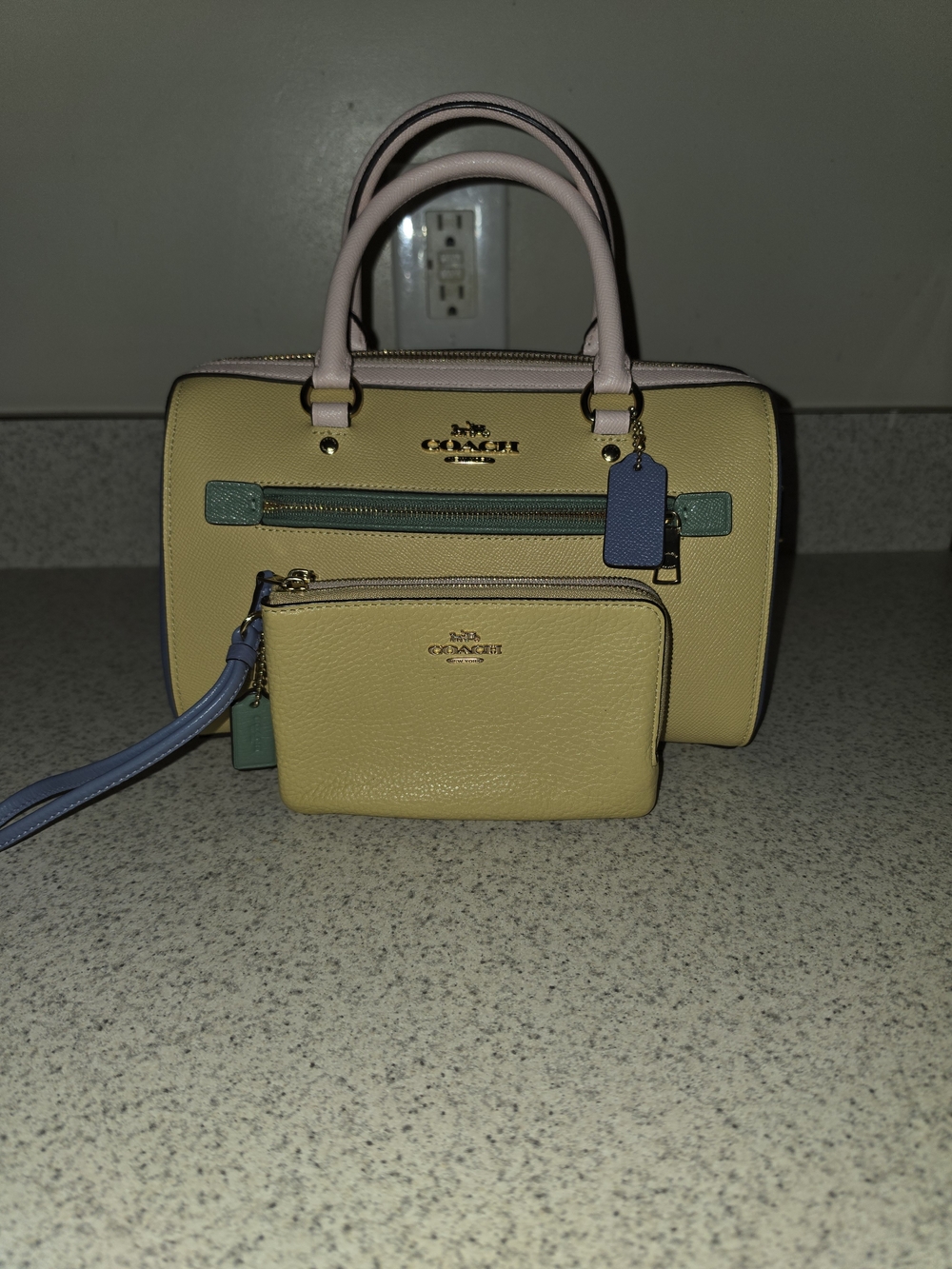 Coach Multi-Color Rowan and Wristlet